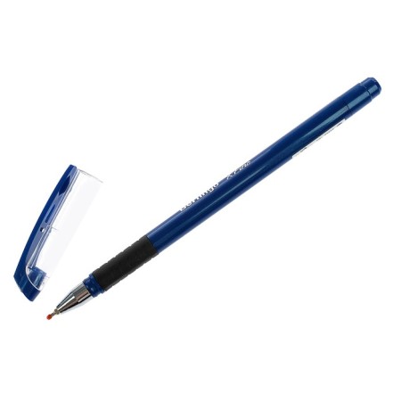 Ballpoint pen Berlingo Xfine 0.3, blue, blue case, rubber emphasis, price for 1 pie.-2