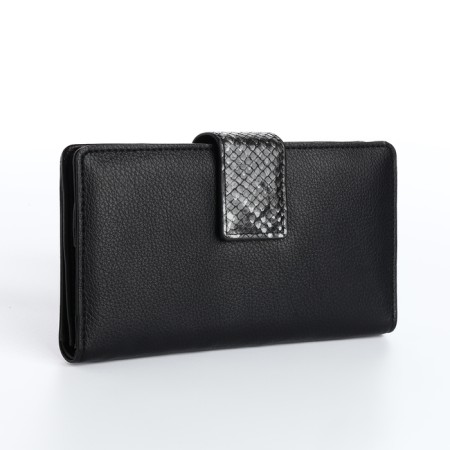 Women's wallet on a magnet, black color