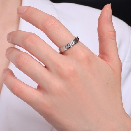 Xuping ring classic mini, silver color, size 19-1