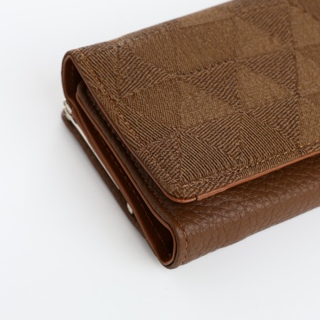 Women's wallet on magnets, brown color-2