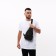 Male sling bag from textiles, headphones, green color