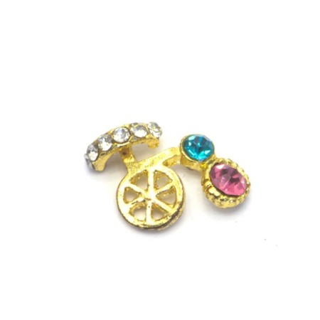 Metal fittings TNL “Bicycle”, rhinestones, 4 pcs