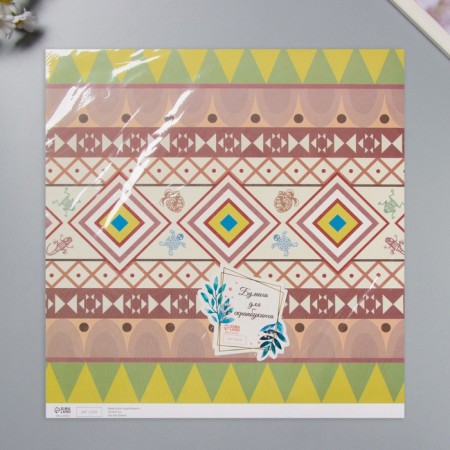 Scrapbooking "Ethnic" density 180 grams set 5 pcs 30.5x32 cm-3