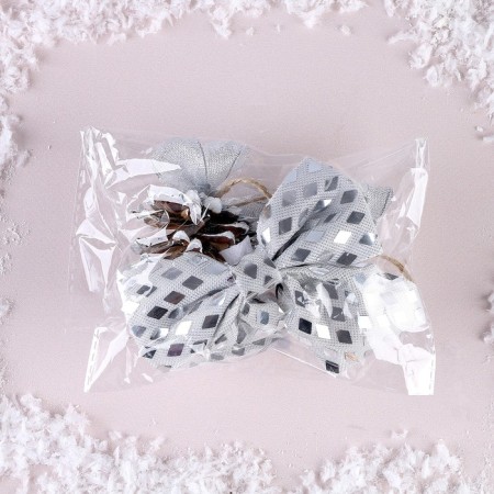 New Year's set "cones and bows", color silver-2