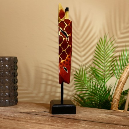 Mask "Zebra" on a stand, Albezia 40 cm-4