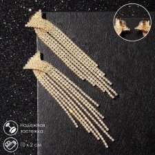 Hanging earrings with rhinestones 