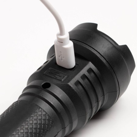 Manual battery flashlight, 800 mAh, 3 watts, LED, 3 modes, USB-3