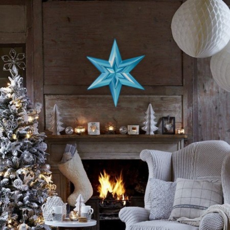 Figure "Star in the Star" Big Blue Metallic, Half, 69.5x60.3 cm