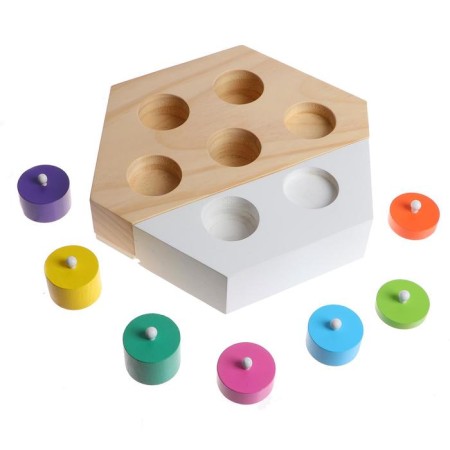 Developing set of Montessori cylinders, 30 × 30 × 5 cm-1