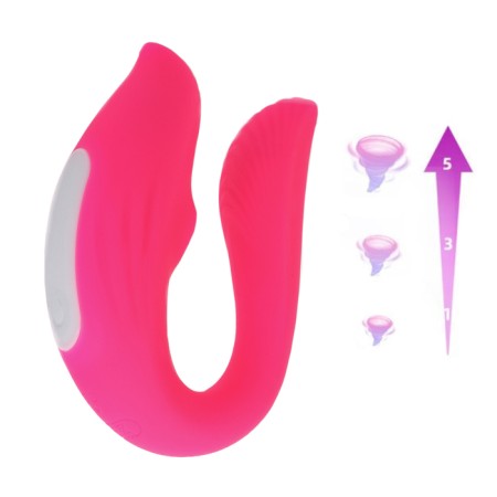 Vibrator for steam, with vacuum-wave stimulation of the clitoris, USB, USB, 10 modes, pink-10
