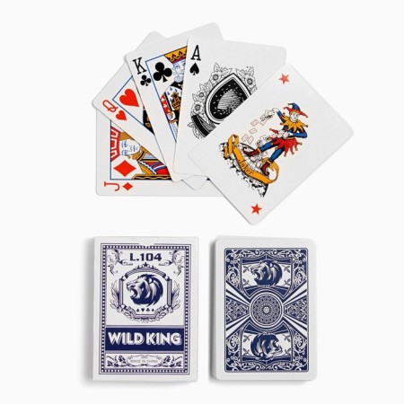 Paper Paper Cards Wild King, 55 pcs, 280 g/m2, blue, 6.3 x 8.8 cm