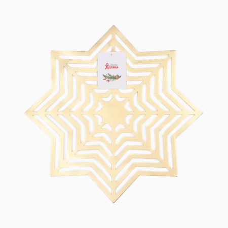 Napkin New Year's serving shade snowflake, color gold, d 38 cm-3