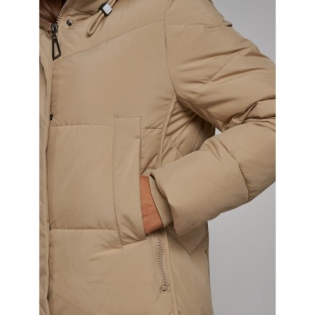 Coat insulated winter female, size 48, color light brown-10