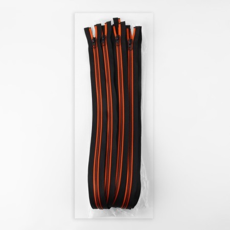 Lightning "Tractor", No. 5, detachable, automatic lock, 80 cm, black/orange color-2