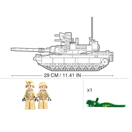 Конструктор Модельки «Танк Brown M1A2 Abrams», 781 деталь-2