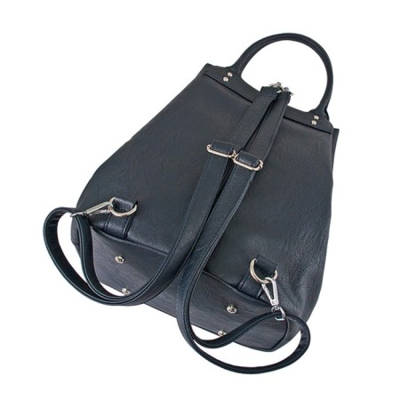 Women's backpack, artificial leather, blue 28x17.5x35 cm-2