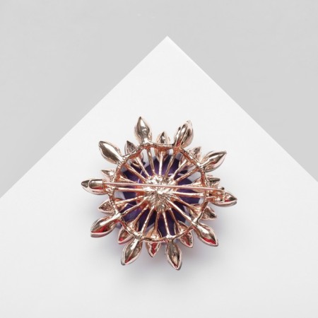 Franzhepani flower brooch, purple color in pink gold-2