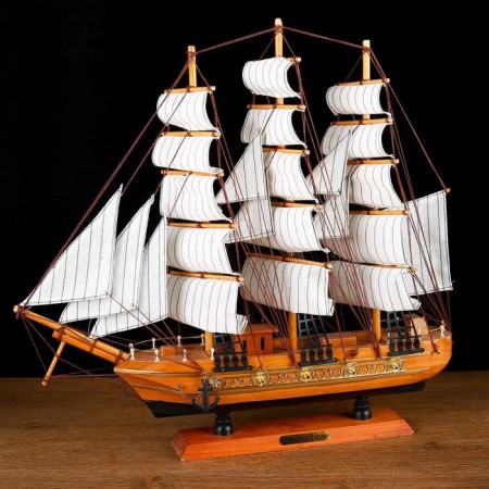 Souvenir medium -sized “Astrilde” ship, light tree, beige sails, 48.5x4x8 cm-1