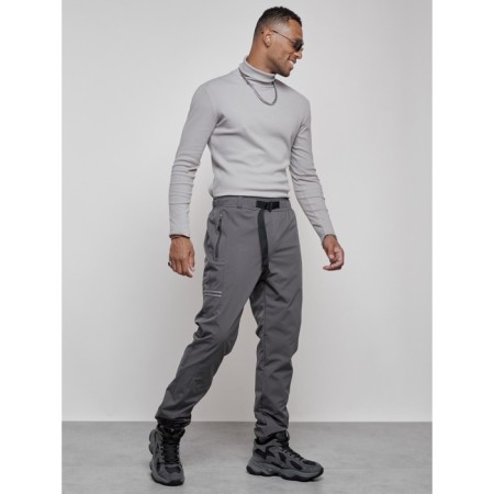 Pants insulated sports male winter, size 52, color gray color-2