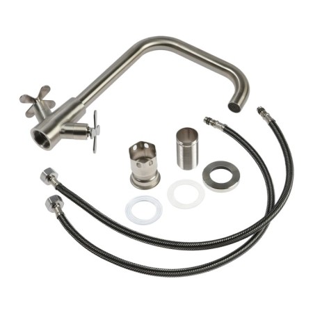 Kitchen mixer Zein Z3729, two -wound, pour height 26 cm, satin-7