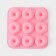 The form for baking the share "Sweets. Donut ", silicone, 28.5x28.5x3 cm, 9 cells (d = 8 cm), pink color