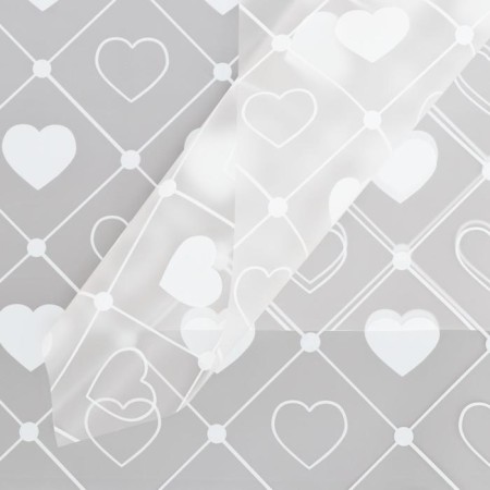 Matte film "Hearts", 58*58 cm, white