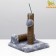 Double clawtete for kittens on a stand, jute, 30 x 28 x 32 cm, gray with paws