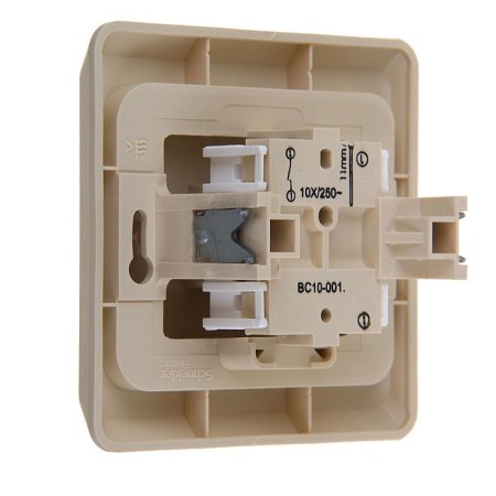 SE switch SE "Etude", 10 A, 1 key, IP20, hidden, cream, BC10-001k-2