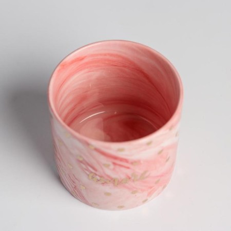 Kashpo ceramic with embossing, a pot of "heart", 8 x 7.5 cm-2