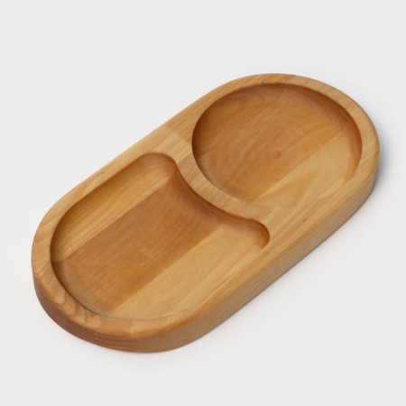 Modon for feed, 21 × 11 × 2 cm, two departments, birch-5