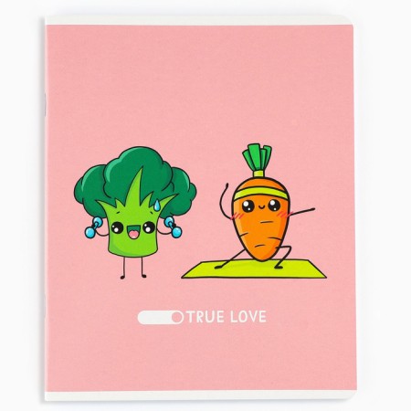 Notebook in a cage, 48 sheets A5 on a paper clip 5 pcs., Inner block No. 1 Mix “September 1: True Love” VD LAK-6