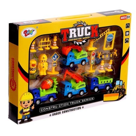 Set of gaming "construction site", inertia machines, mix color-10