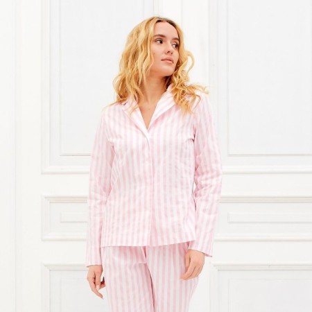 Women's shirt KAFTAN "Beautiful", white/pink color, size 44-46-4