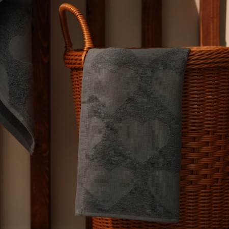 Trick Love Life "Hearts" 70*140 cm, dark gray, 100% HL, 450 gr/m2-4