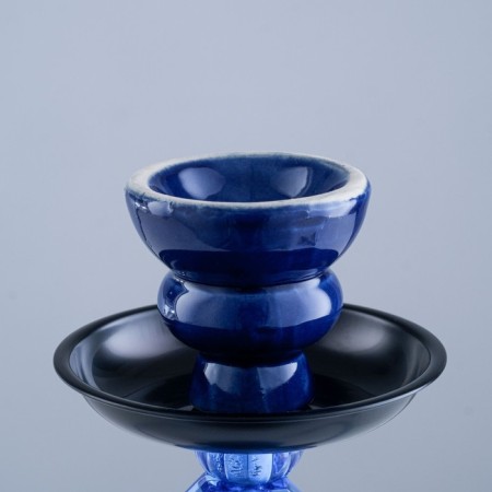 Hookah "Taishet", small, mine flat ornament, 27 cm, d bowl-5 cm, blue-1