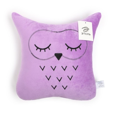 Pillow Ethel "Owl" purple 48x38cm, velor, 100% of the p/e-4