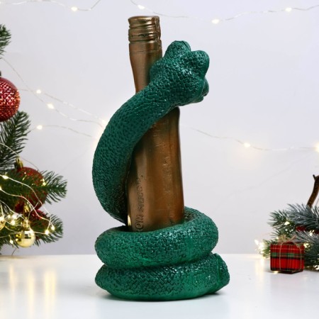 Figure "Snake with a bottle" Emerald, 30cm-2