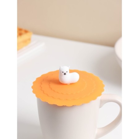Silicone lid Silicone Lama Silicone, D = 10 cm, Orange color-3