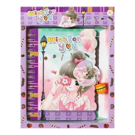 Notebook in a gift box, on a lock A6, 50 sheets, line, anime mix-2