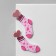 Acrylic earrings "socks", pink color in silver
