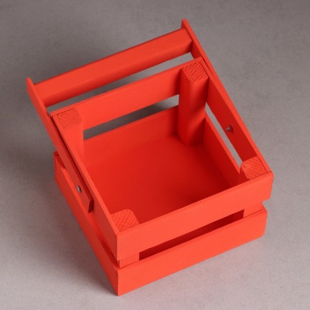 Kashpo wooden 12 × 11 × 9 cm "odnushka light", two -strip, red Dam beautifully-2