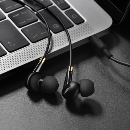 Hoco M58 headphones, wired, vacuum, microphone, 1.2 m, black-3