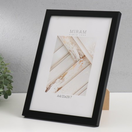 Photo frame Plastic "Mira" 21x29.7 cm, (A4) 641822, black (plastic screen)-1