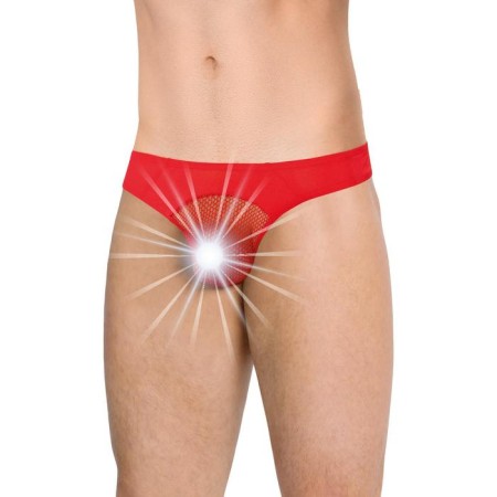 Men's panties Softline collection, with net inserts, red color, size XL