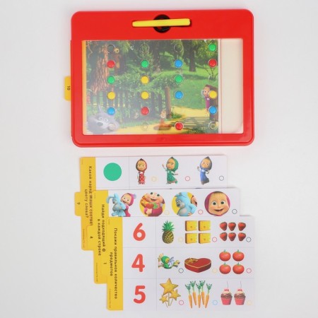Magnetic tablet training, with cards, 20 cards, Masha and bear-1
