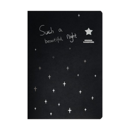 A5 sketchbook, 30 black sheets, "Star Night", density 70 gr., Mix-1