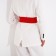 Women's belt, width 8 cm, elastic band, metal buckle, red color