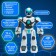Attic robot, radio control, voice control, light, sound, with a battery