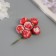 Decor for creativity "peonies" white-red (1 set = 1 bouquet) in the bouquet 6 pcs 2.5x10.5 cm