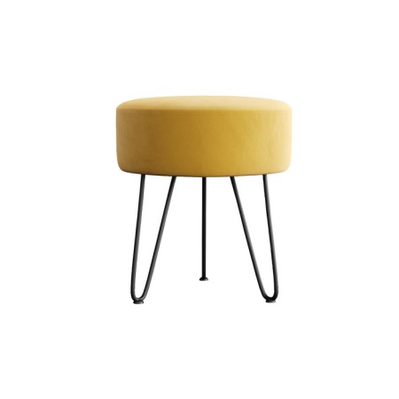 Puf Berg, 365x365x455, Velur Ultra Mustard